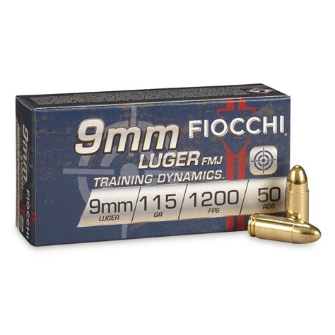 Fiocchi Pistol Shooting Dynamics Mm Fmj Grain Rounds