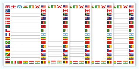 Flags Of the World Page Borders (teacher made) - Twinkl