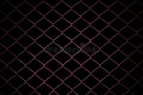 Metal Mesh Fence On Black Background. Stock Photo - Image of chain ...