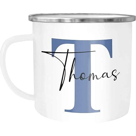 Amazon De SpecialMe Emaille Tasse Mit Namen Buchstabe Emaille Becher