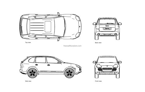 Porsche Cayenne AutoCAD Block Free Cad Floor Plans