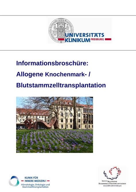 Pdf Blutstammzelltransplantation Uniklinik Freiburg De Vorwort