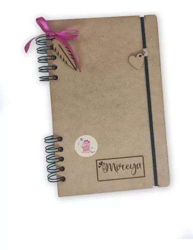 Regalo Libreta Cuaderno Personalizado Madera Mdf Corte Láser