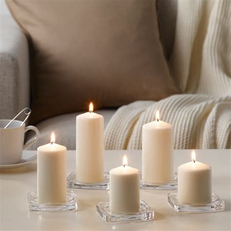 Fenomen Unscented Block Candle Set Of 5 Natural Ikea