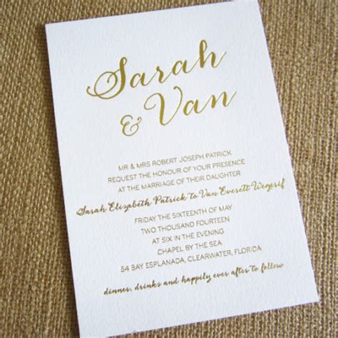 gold foiled wedding invitations