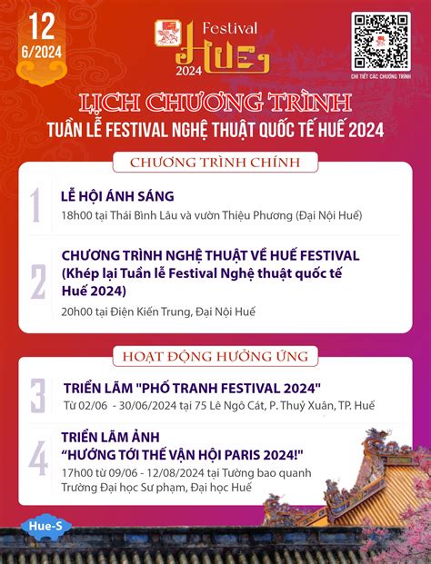 Lịch Các Chương Trình Tuần Lễ Festival Nghệ Thuật Quốc Tế Huế 2024 Ngày