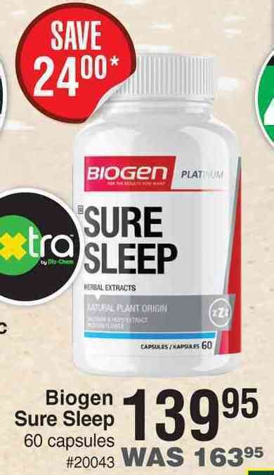 Biogen Sure Sleep Capsules Offer At Dis Chem