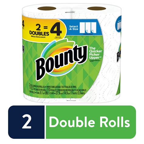 Bounty Select A Size Paper Towels White Double Rolls Walmart