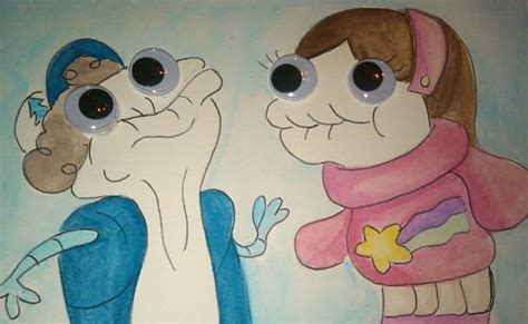 Gravity Falls Inspired Art Original 4x6 Mabel And Dipper Sock Puppets