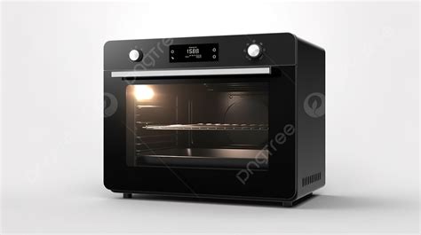 Oven Listrik Kontemporer Dalam Desain Hitam Ramping Dengan Ilustrasi D