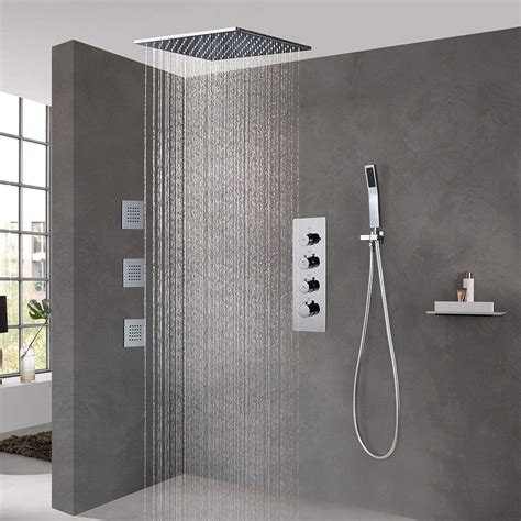 A Shower Head With Thermostaer And Handset