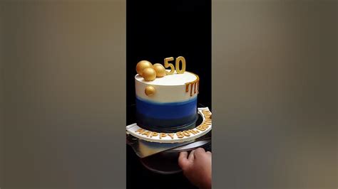 Blue Ombre Cake 50thbirthday Cake Golden Dri Youtube