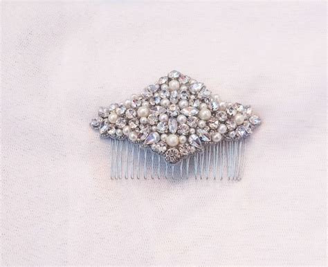 Stunning Vintage Pearl Comb Rhinestones Comb Luxury Wedding Comb