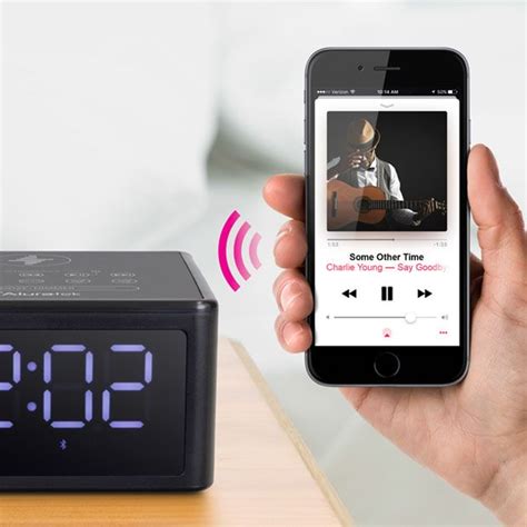 Wireless Charging Fm Clock Radio With Bluetooth Streaming