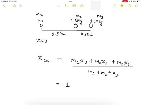 Solved Find The Center Of Mass Of The Three Mass System Shown In The Figure Relative To The