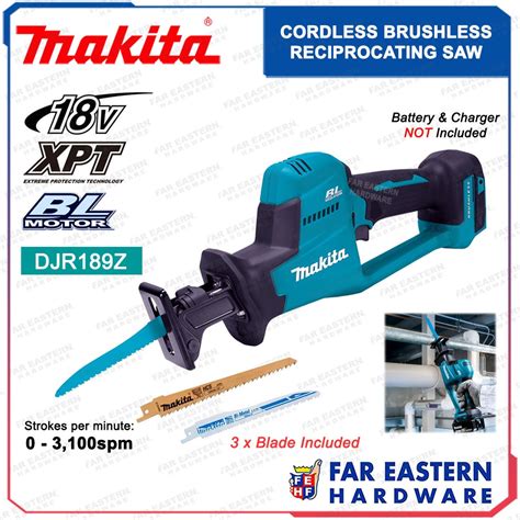 Makita Djr189z Cordless Brushless Reciprocating Sabre Recip Saw W