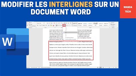 Comment Modifier Ou Ajuster Les Interlignes Sur Un Document Word YouTube