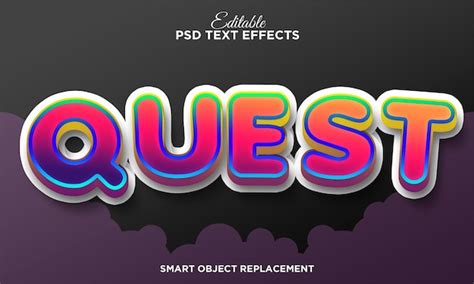 Premium Psd Quest 3d Editable Text Effect Psd