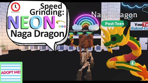 Speed Grind To Neon Naga Dragon Legendary 🐉 🪄tricks Adopt Me