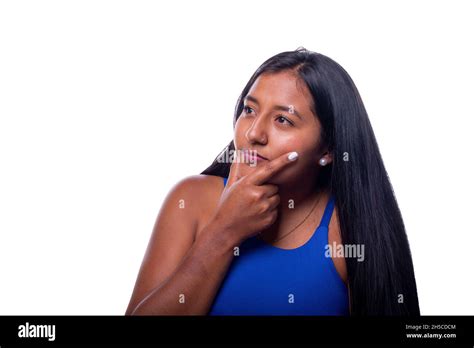 Black Girl Deep In Thought With One Hand On Her Chin Woman Reflecting