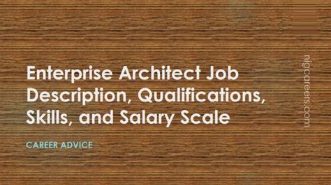 Enterprise Architect Job Description Skills And Salary