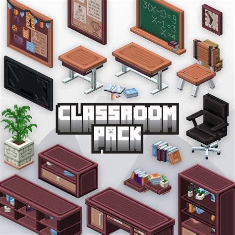 School Classroom Furniture Pack Minecraft Texture Pack