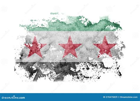 Syria, Syrian Arab Republic, Three Stars Flag Background Painted on ...