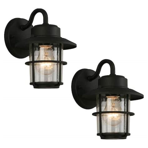 Hampton Bay In Light Black Outdoor Wall Lantern Sconce Pack