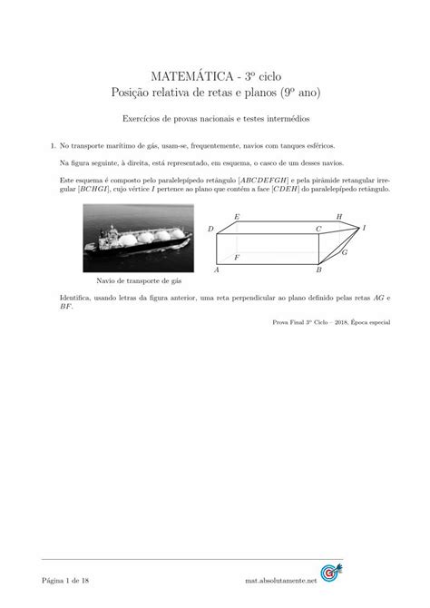 Pdf Matematica O Ciclo Posic Ao Relativa De Retas E