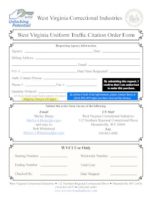 Fillable Online Transportation Wv Wvci Wv Uniform Traffic Citation