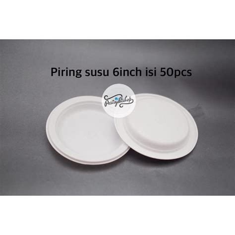 Jual Piring Plastik Putih Susu Isi Pc Inch Shopee Indonesia