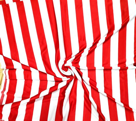 Fabric Knit Red White 1 Inch Stripe 100 Percent Polyester 2 Etsy