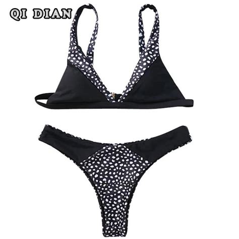 QI DIAN Bikini Swimwear Women Swimsuit 2017 Brand Bikini Set Bathing