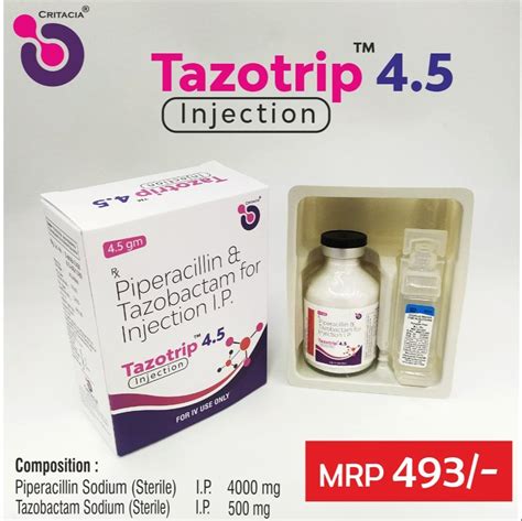 Piperacillin Tazobactam Injection 4 5 At Rs 493 Vial Piperacillin