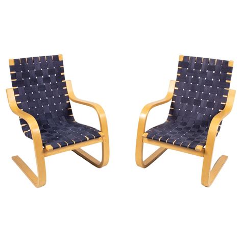 Pair Of Lounge Chairs 406 By Alvar Aalto For Artek At 1stDibs Alvar