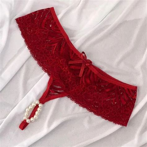 Calcinha Tailandesa Fio Dental Pérola Lingerie Rendada Sensual Shopee Brasil