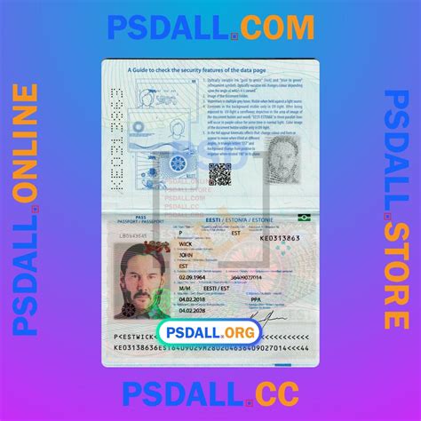 Estonia Passport Psd Template V Psdall Org