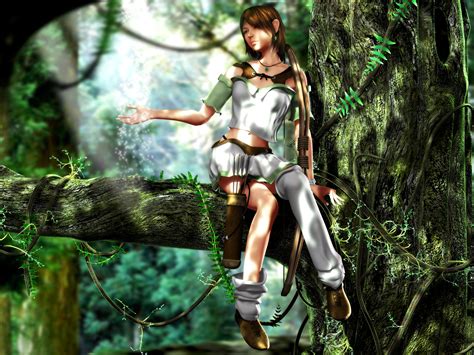 3d Sexy Girl Sitting On A Tree Wallpaper Tab Wallpaper Tab