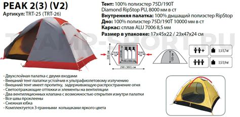 Экспедиционная палатка Tramp Peak 3 (V2) (Зеленый)