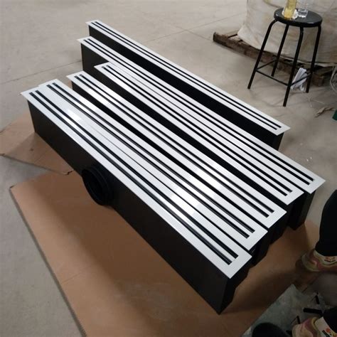 Hvac Aluminum Air Grille Linear Slot Diffuser With Plenum Box Linear