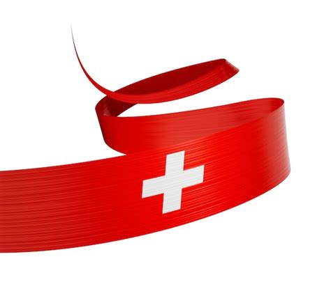 Premium Photo 3d Flag Of Switzerland 3d Waving Ribbon Flag Isolated