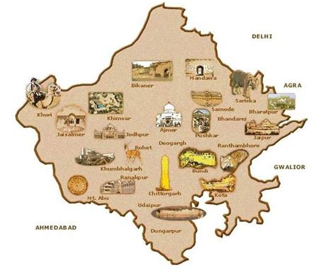 Tourist Map Of Rajasthan Best Places To Visit In India