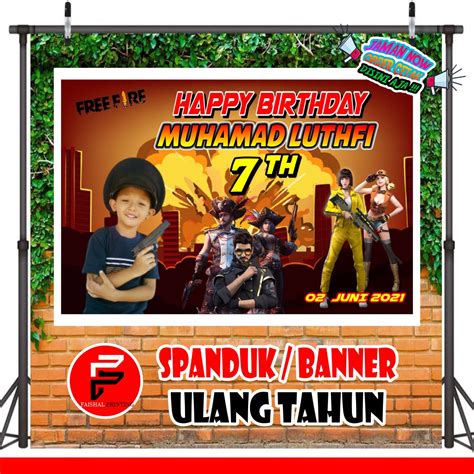 Banner Ultah Anak Spanduk Ulangtahun Karakter Banner Ulang Tahun Custom Ukuran 1 2 X 0 8