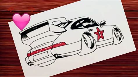 How To Draw A Porsche 911 Gt3 Rs Step By Step How To Draw A Race Car