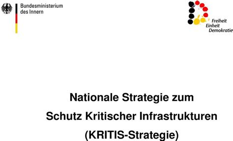 Nationale Strategie Zum Schutz Kritischer Infrastrukturen KRITIS