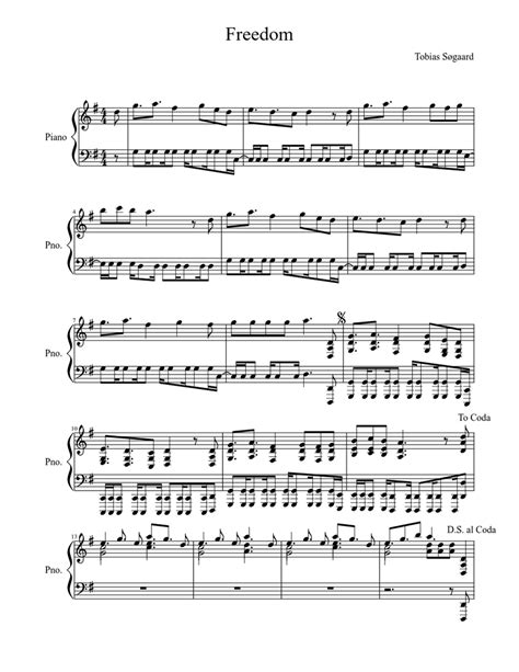 Freedom Sheet Music For Piano Solo