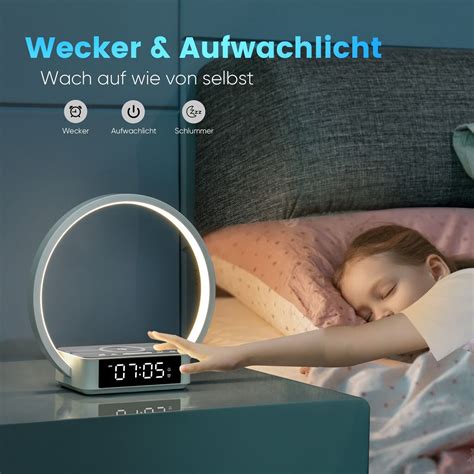 Wilit Led Nachttischlampe Mit W Ladefunktion Lichtwecker Tischlampe