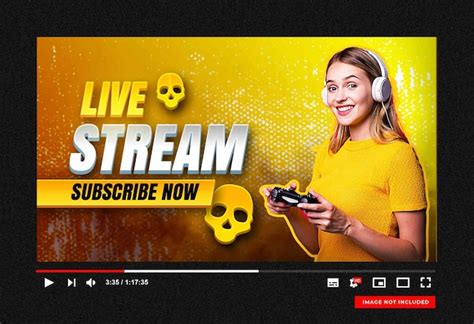 Premium Psd Live Stream Youtube Channel Thumbnail