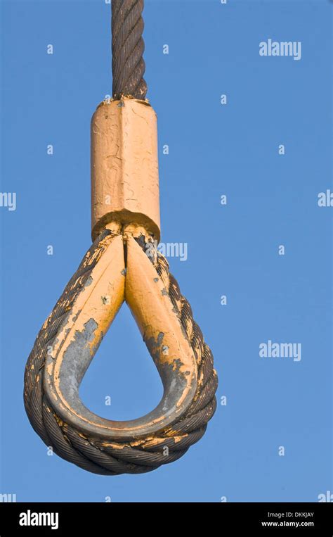 Steel Cable With Loop Used To Attach Hooks In Construction Industry