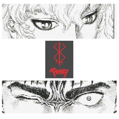 Berserk 3 Pieces guts' Eyes, Griffith's Eyes, Brand of Sacrifice Crossstitch Pattern - Etsy